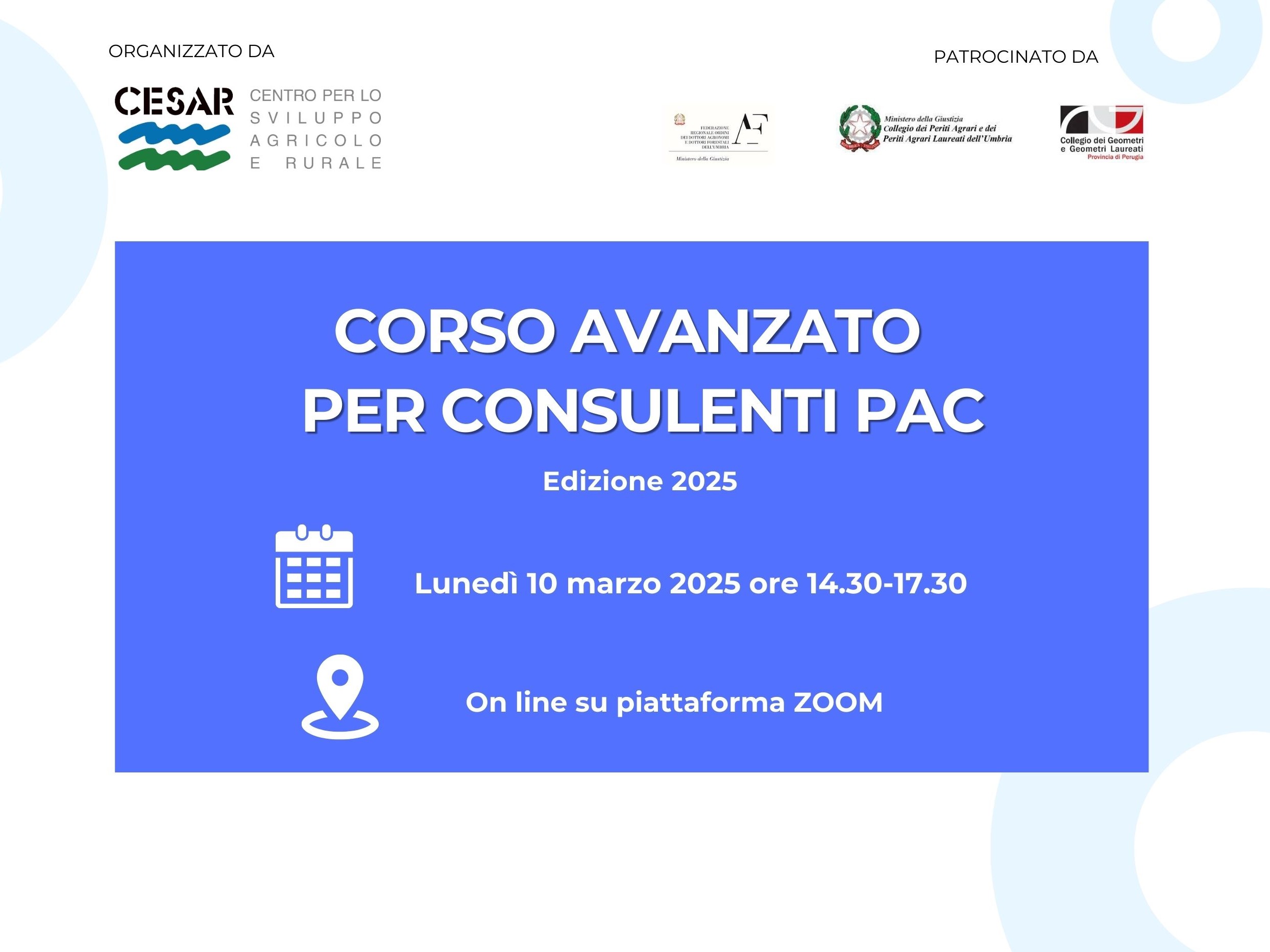 Corso avanzato consulenti PAC-edizione 2025